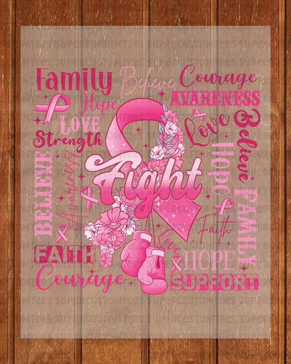 Fight Breast Cancer DTF Transfer Ready to Press