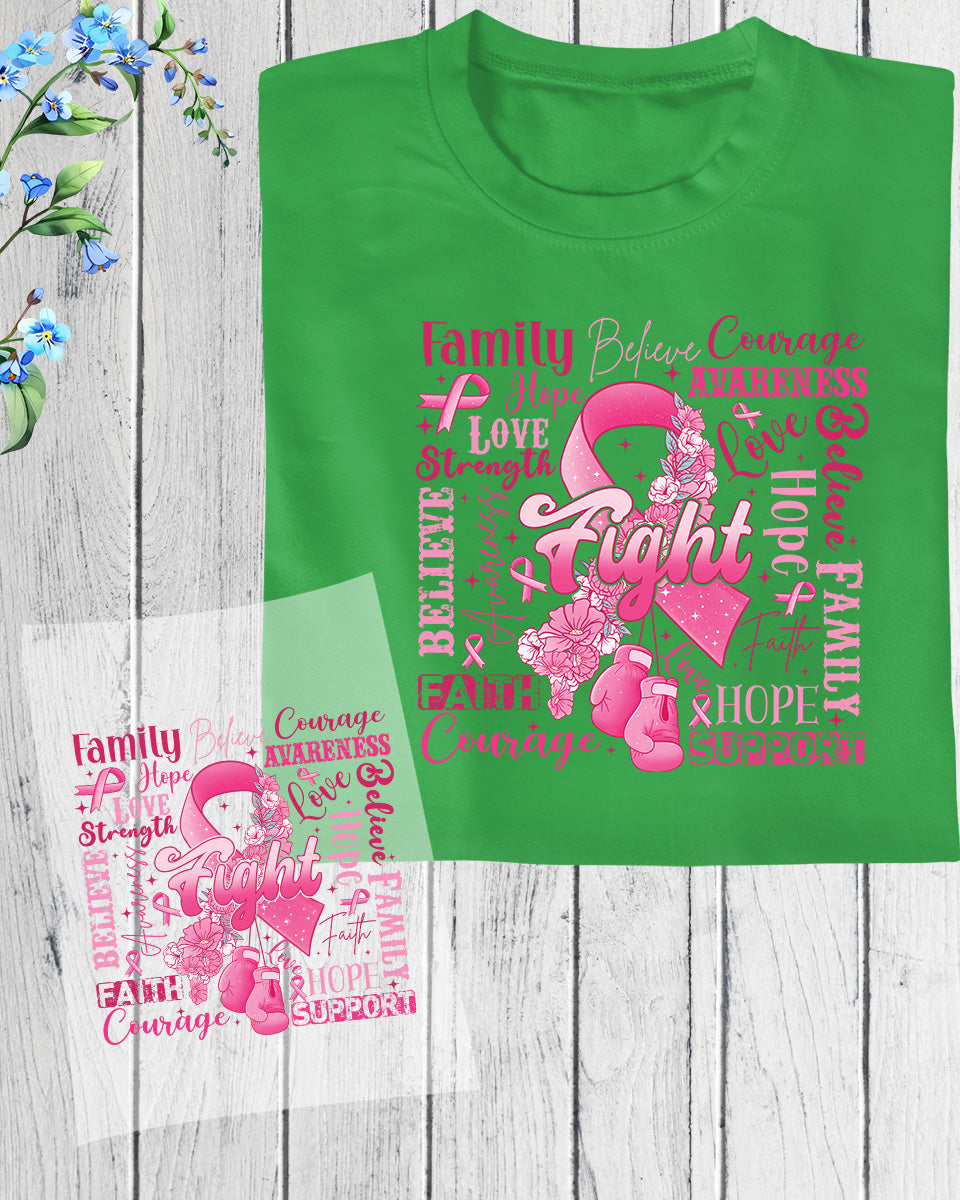 Fight Breast Cancer DTF Transfer Ready to Press