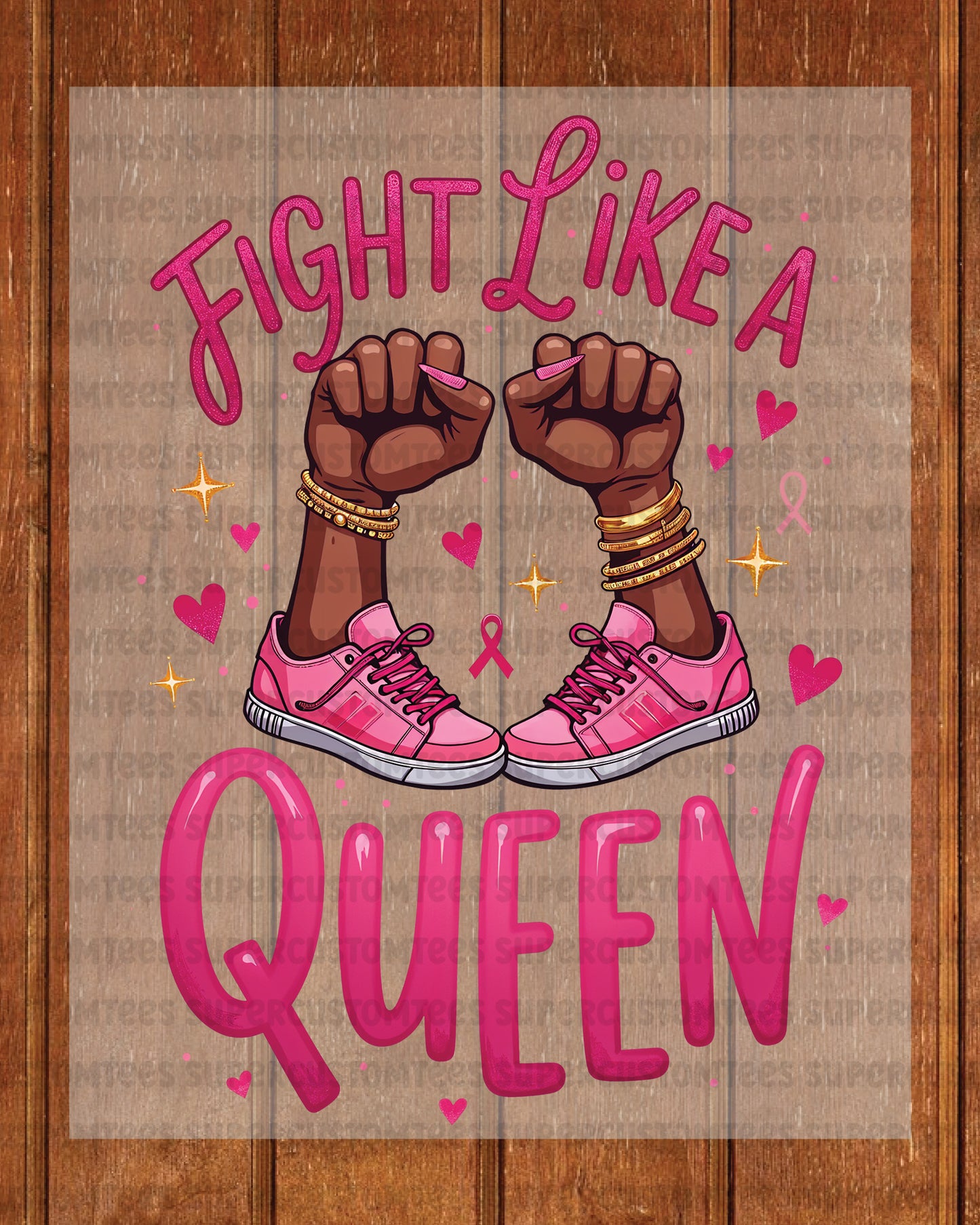 Fight Like a Queen Breast Cancer DTF Transfer
