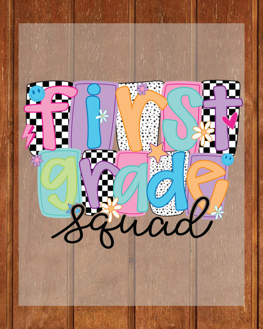 First Grade Squad Teacher DTF Transfer