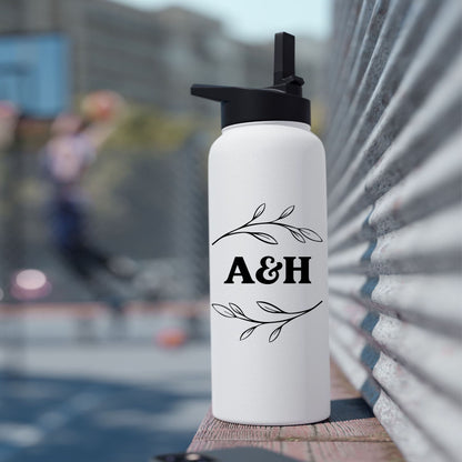 Floral Wedding Anniversary  Custom Water Bottle