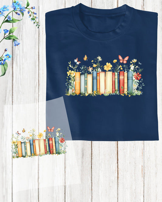 Floral Books  Reading DTF Transfer