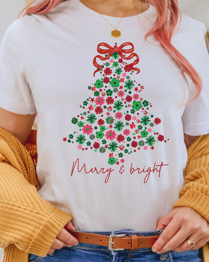 Floral Christmas Tree Coquette DTF Transfer