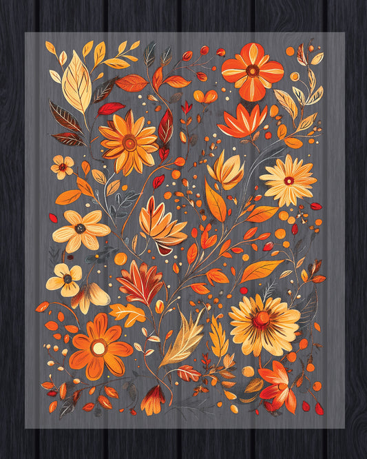 Floral Fall Flowers Cottagecore DTF Transfer