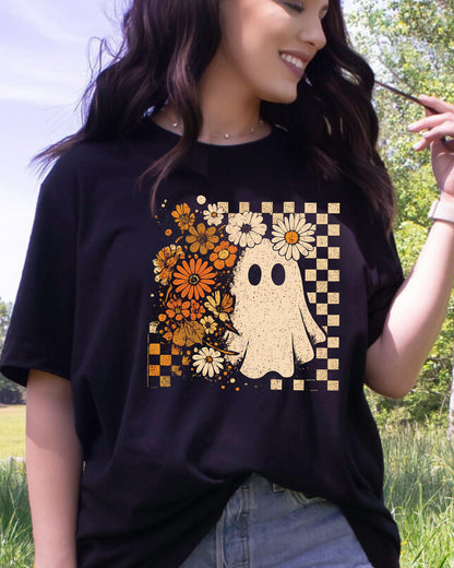 Floral Fall Ghost Boho Halloween Autumn DTF Transfer