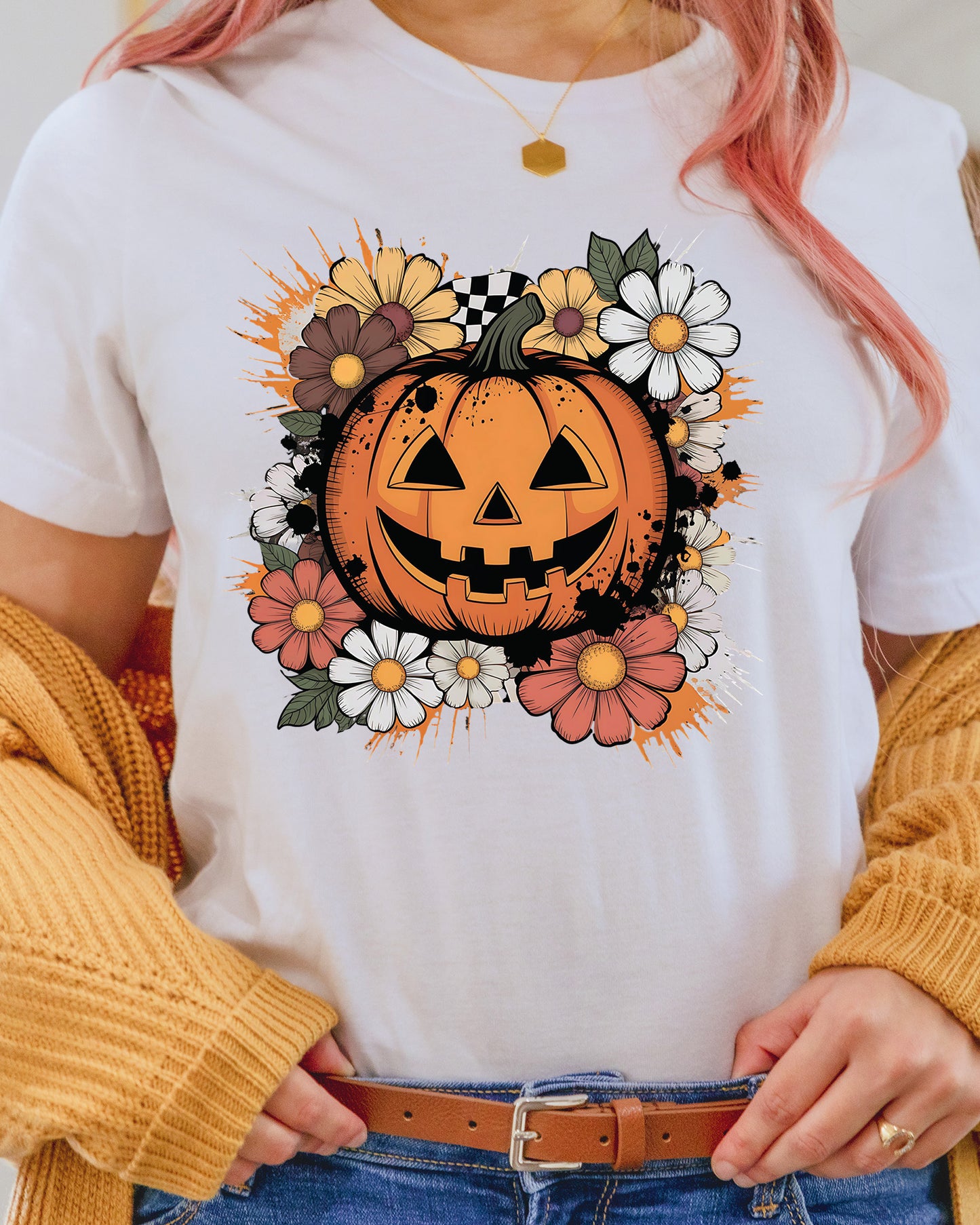 Floral Fall Pumpkin Fall Pumpkin DTF Transfer