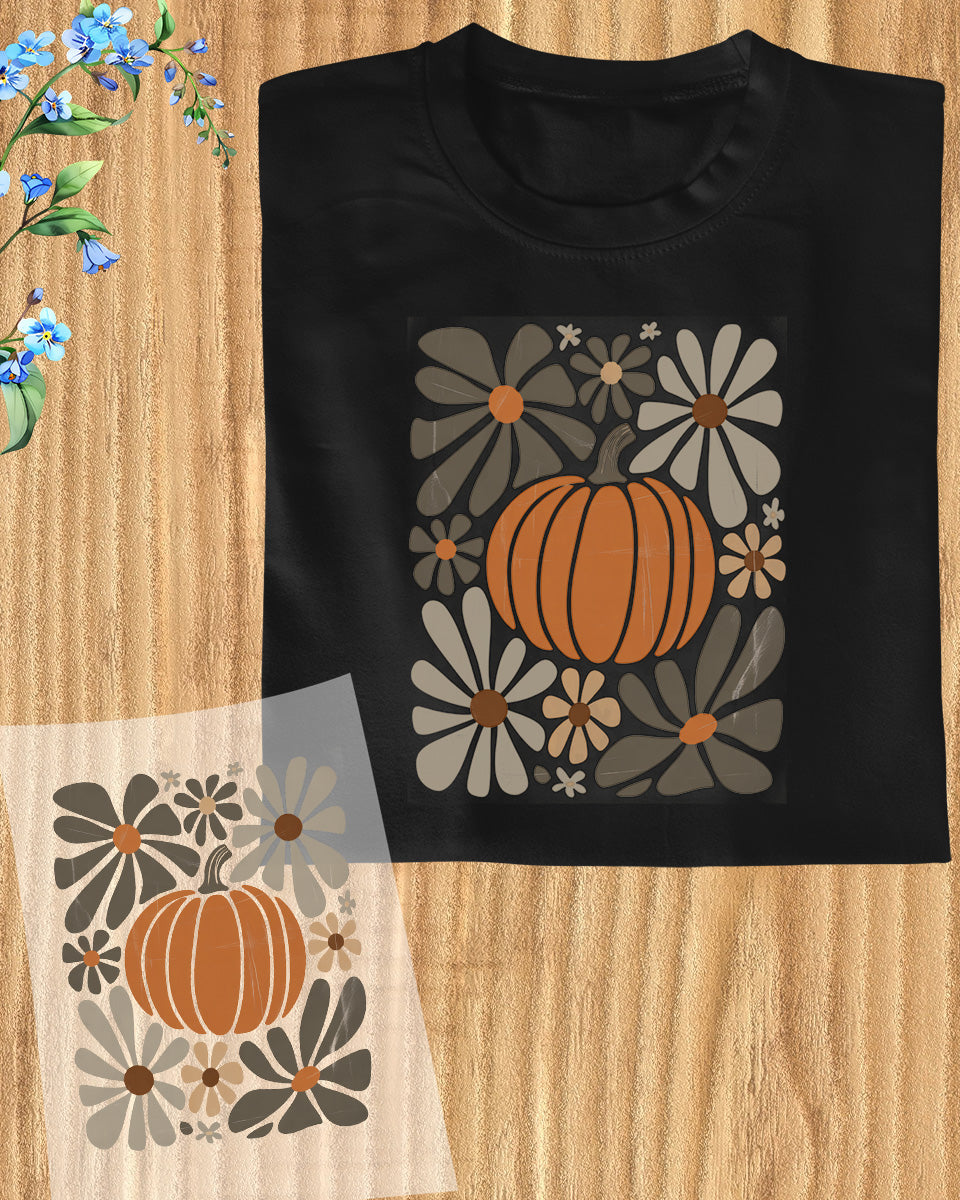 Floral Fall Pumpkin Season DTF Transfer