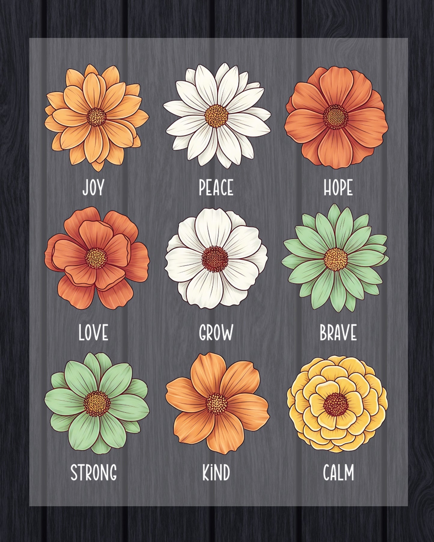 Floral Mental Health DTF Transfer