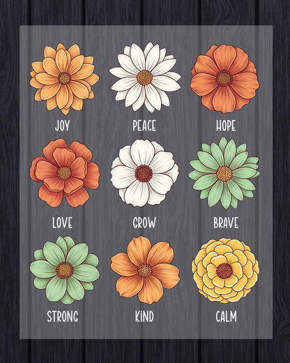 Floral Mental Health DTF Transfer