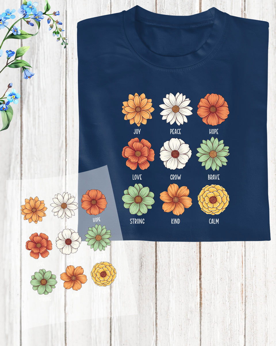 Floral Mental Health DTF Transfer
