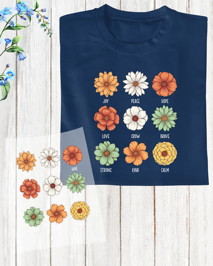 Floral Mental Health DTF Transfer