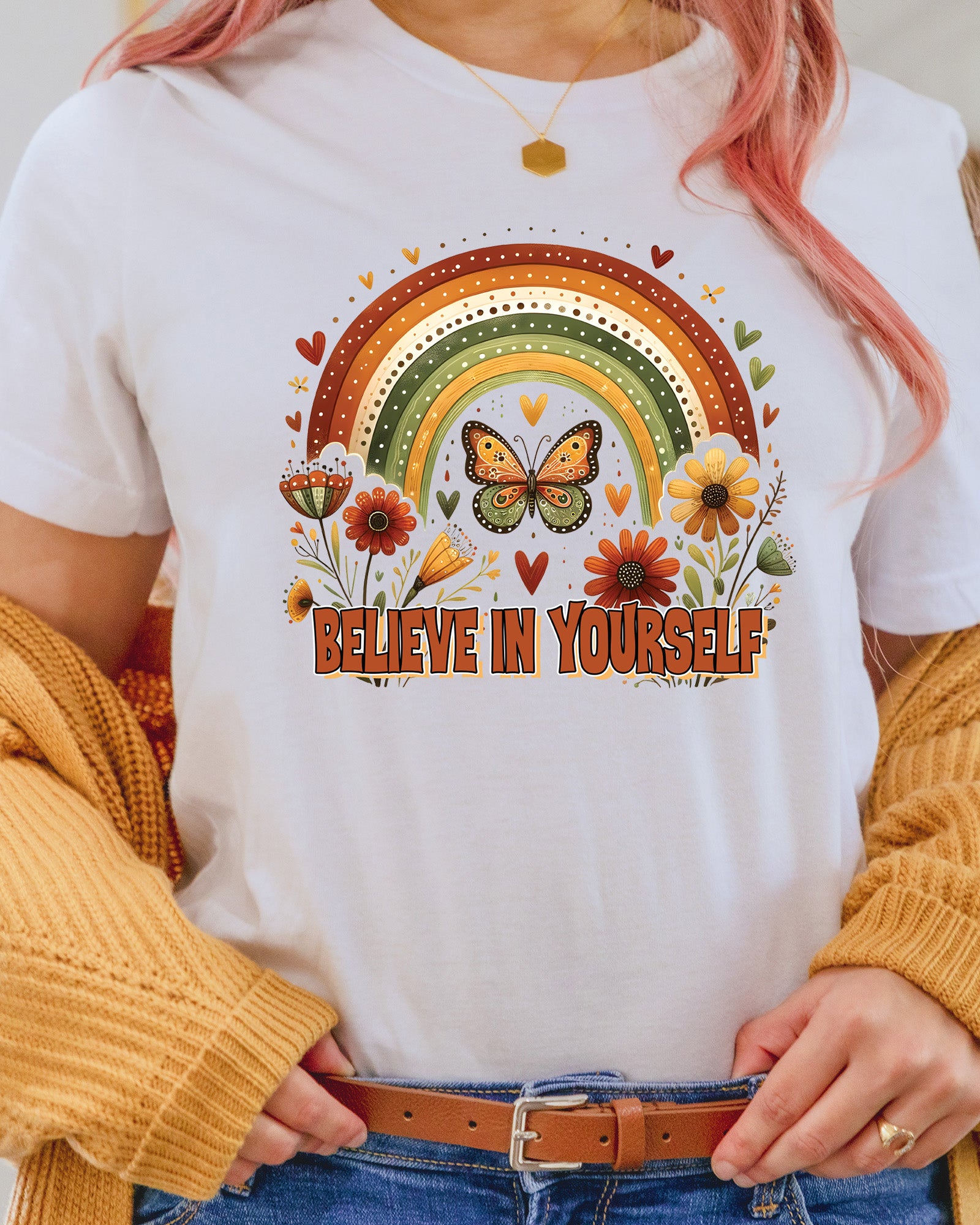 Floral Believe in Yourself Heat Transfer