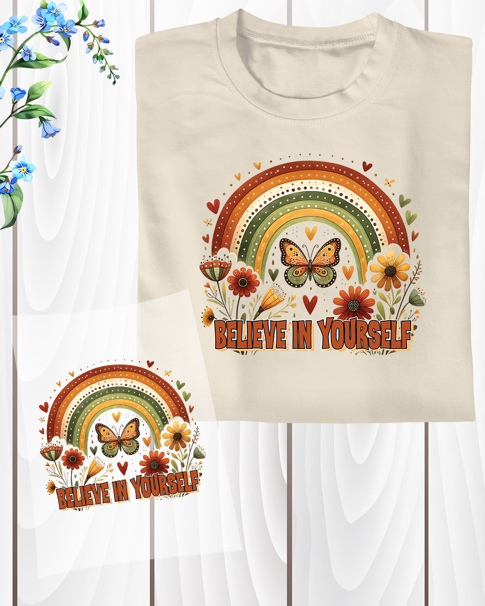 Floral Believe in Yourself Heat Transfer