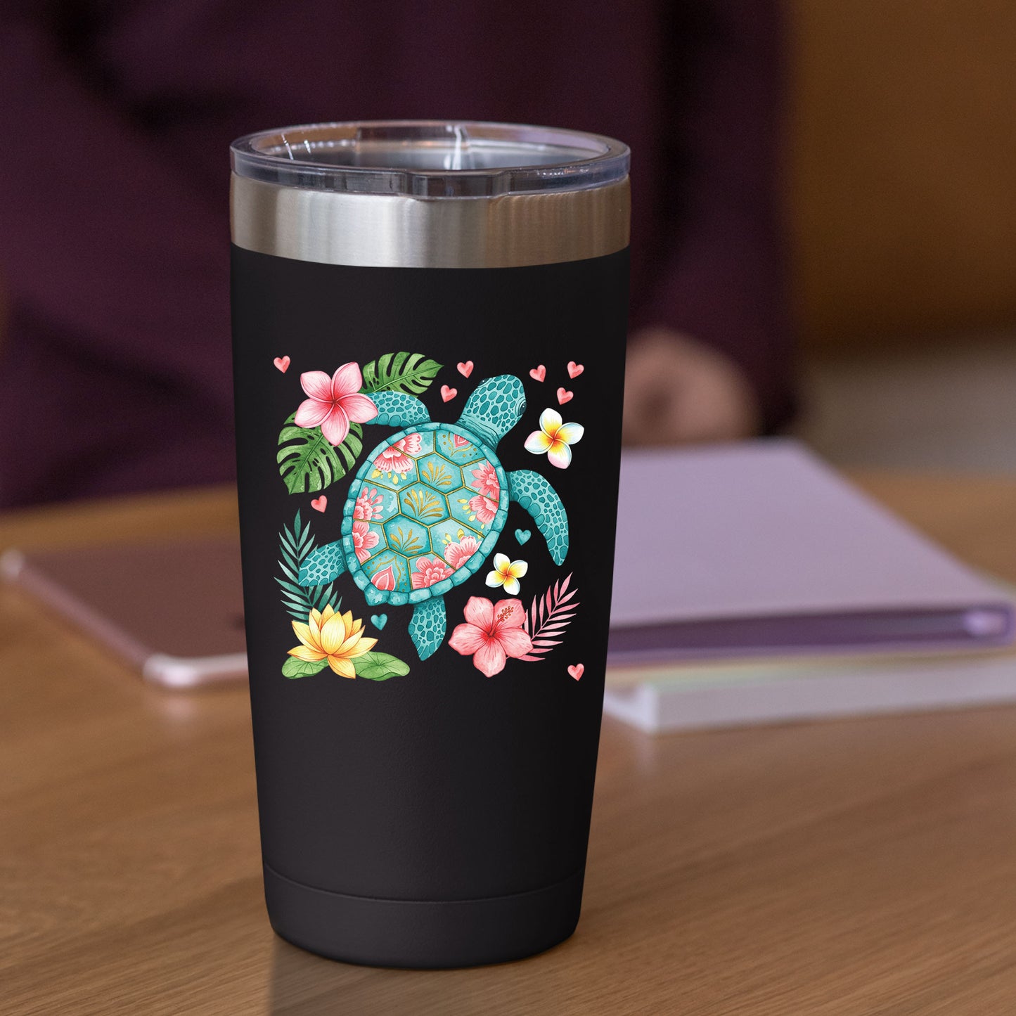 Floral Sea Turtle Summer Beach DTF Transfer