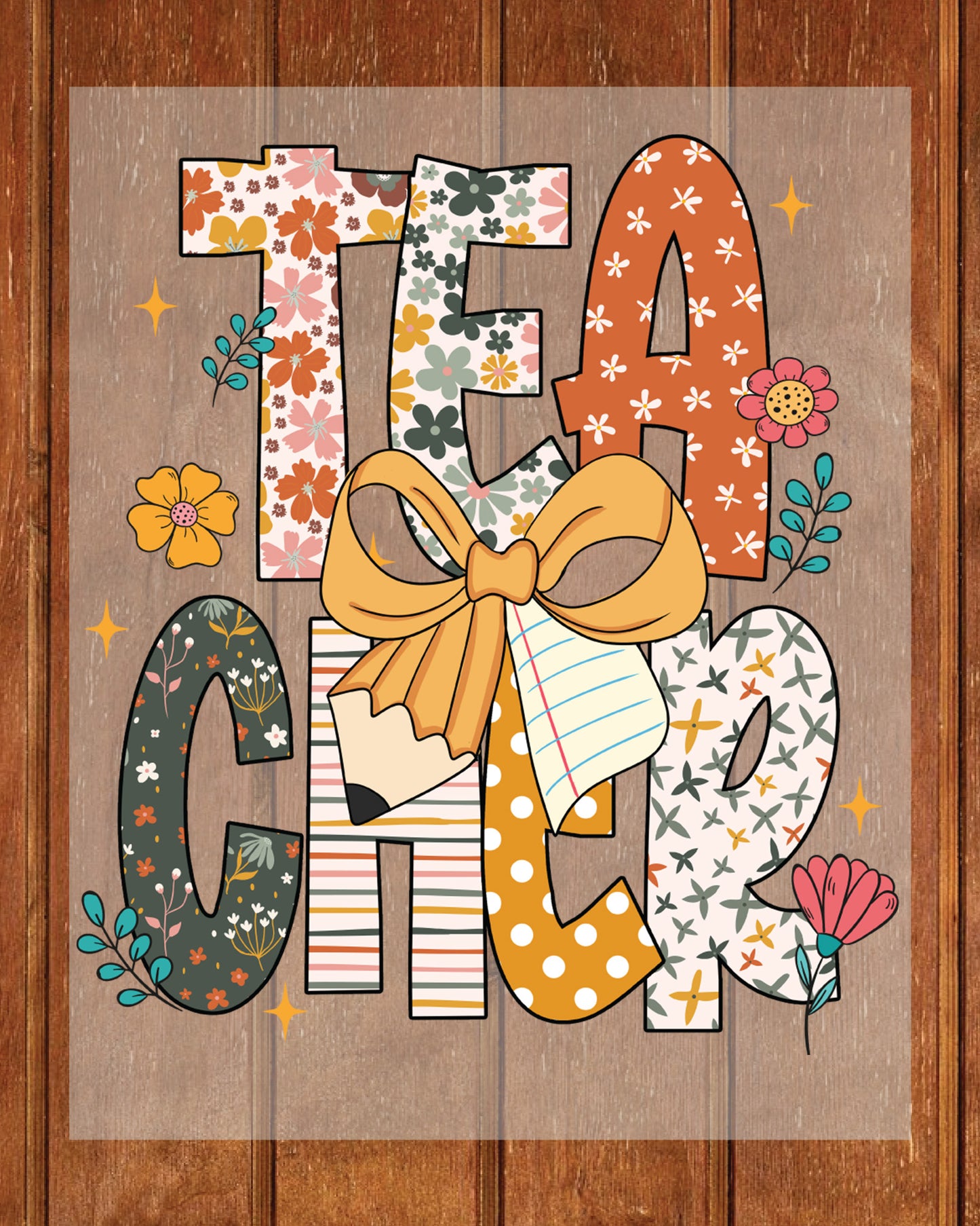 Floral Teacher Wildflower DTF Transfer