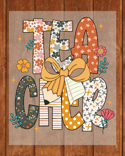 Floral Teacher Wildflower DTF Transfer