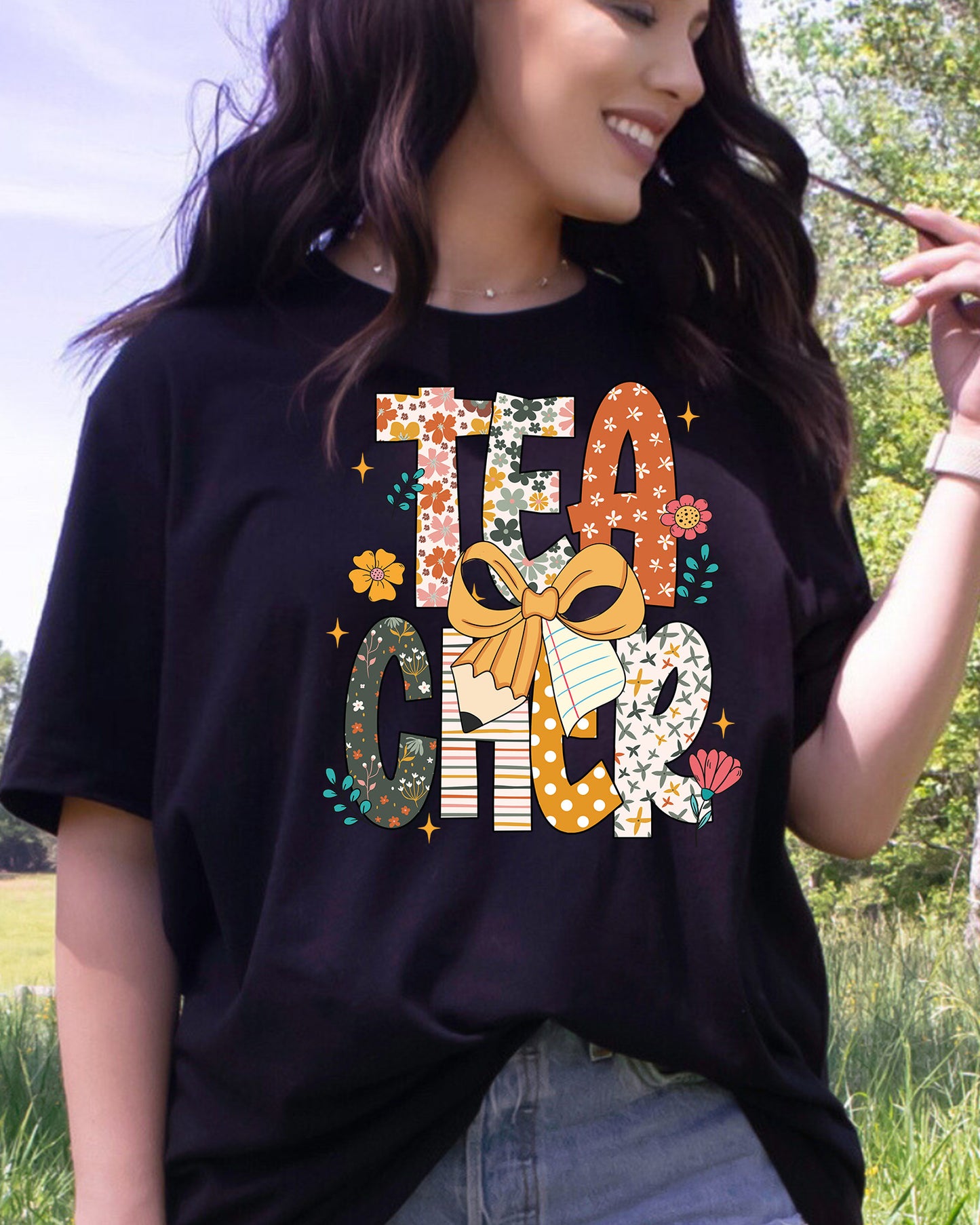 Floral Teacher Wildflower DTF Transfer