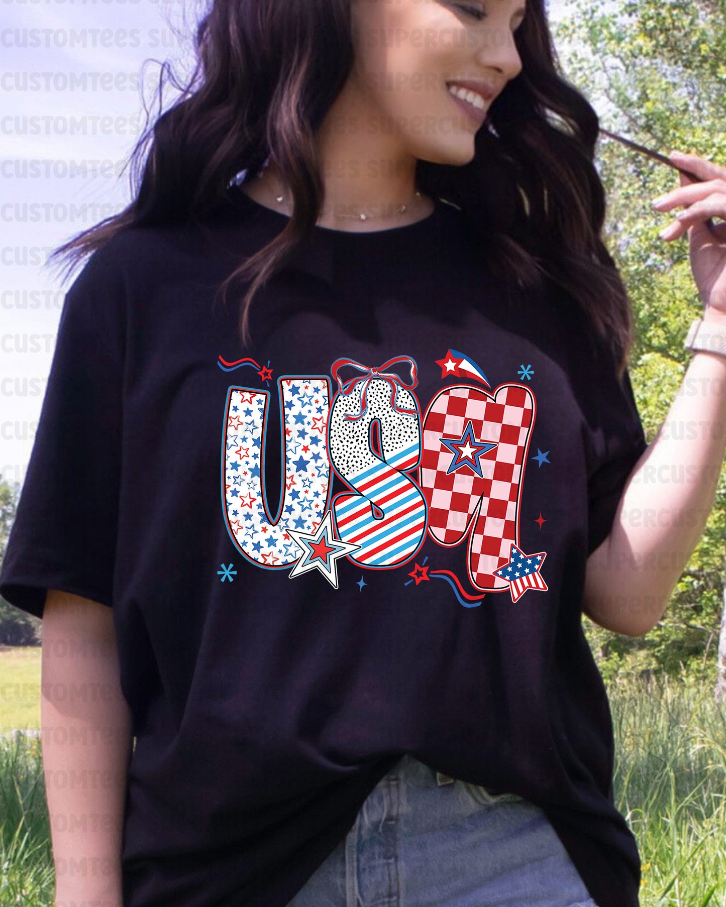 Floral USA DTF Transfer
