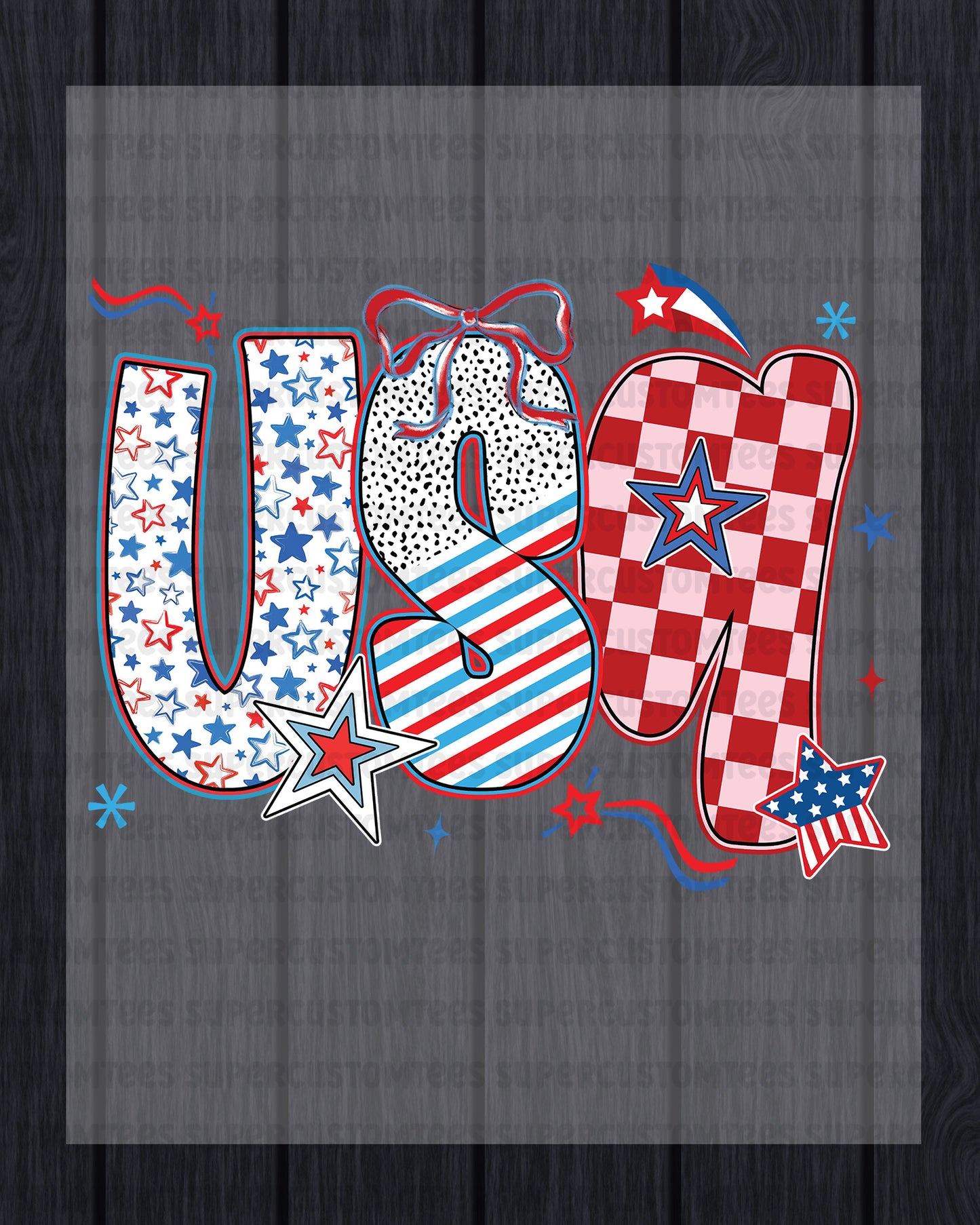 Floral USA DTF Transfer