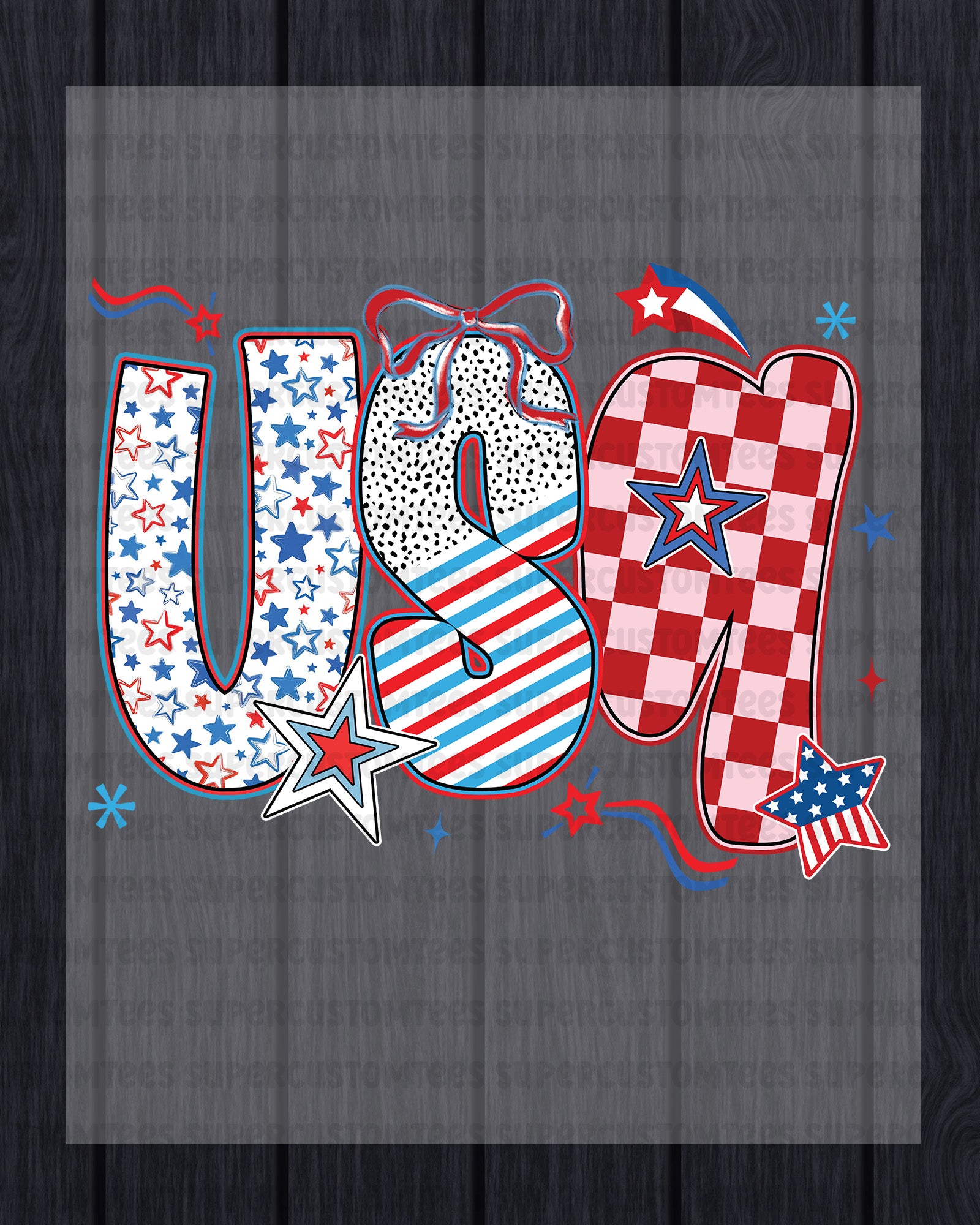 Floral USA DTF Transfer