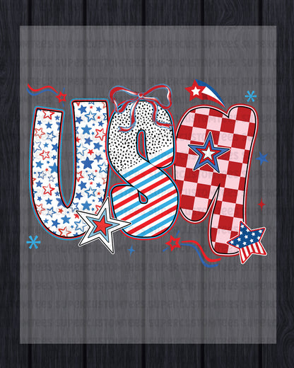 Floral USA DTF Transfer