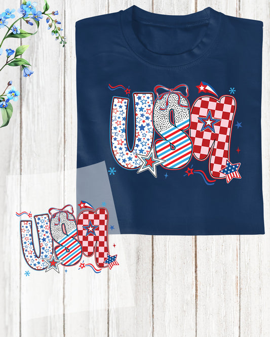 Floral USA DTF Transfer