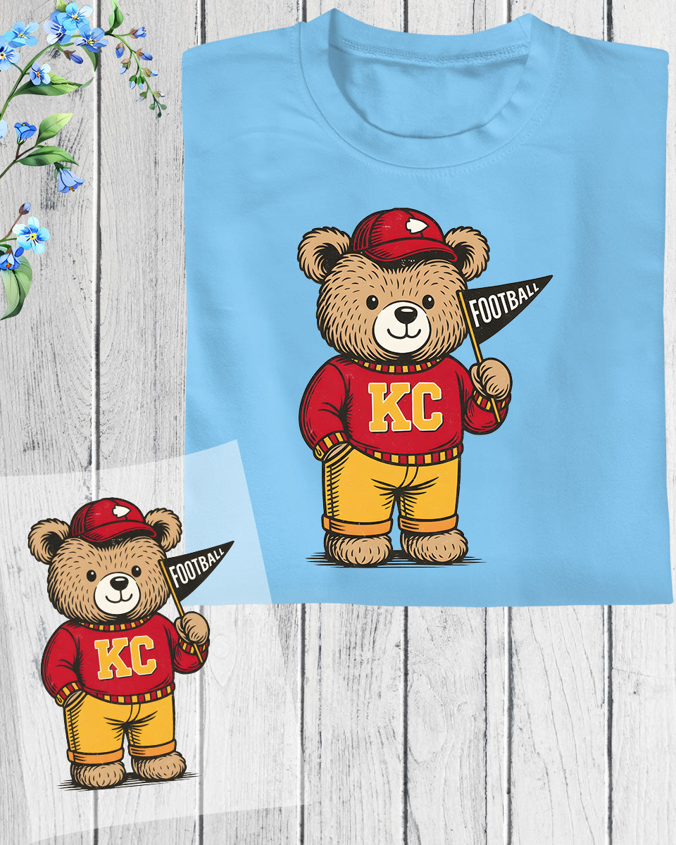 Football Bear Mascot DTF Transfer