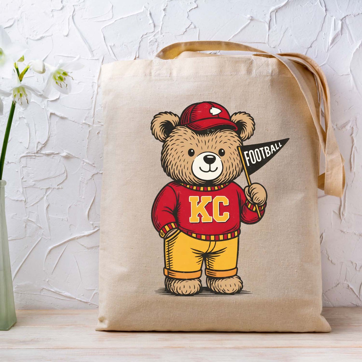 Football Bear Mascot DTF Transfer
