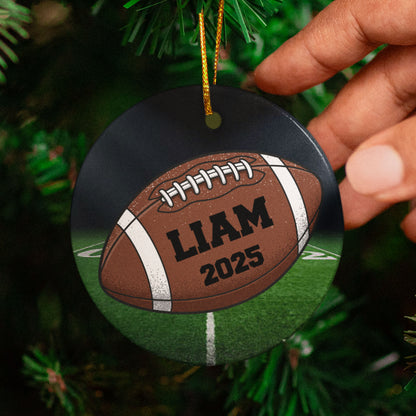 Football Christmas Ornament With Personalized Name