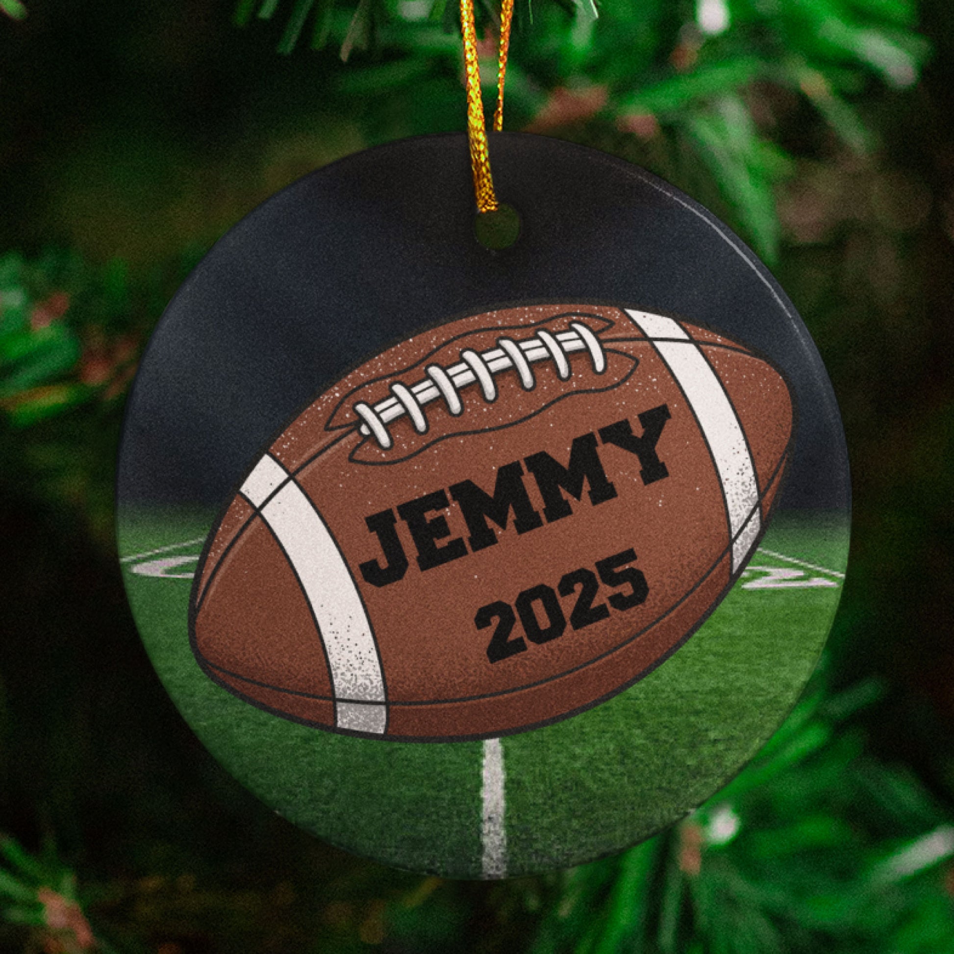 Football Christmas Ornament With Personalized Name