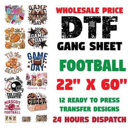 Football game Day DTF Transfer Gang Sheet