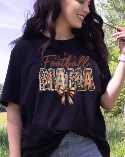 Football Mama Girly Football Bow DTF Transfer