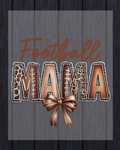 Football Mama Girly Football Bow DTF Transfer