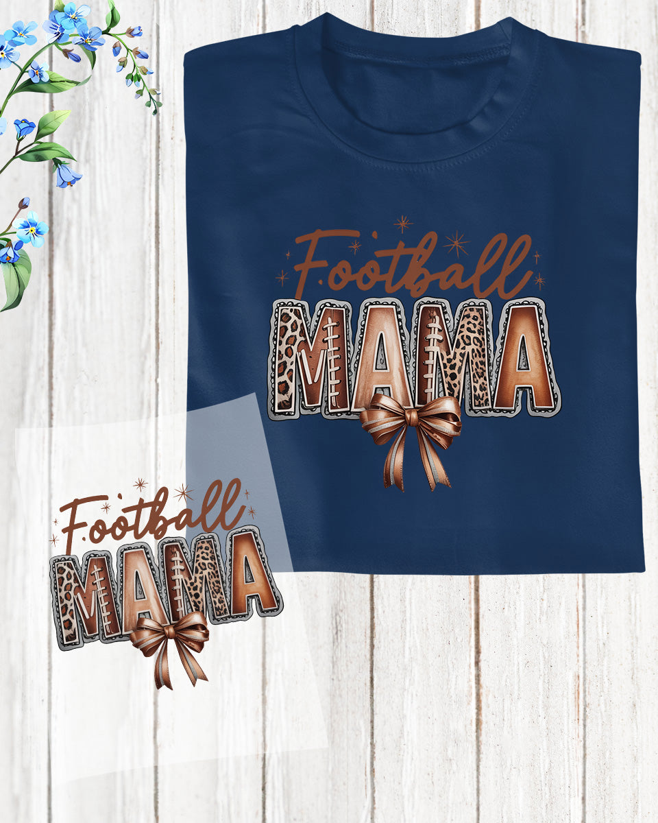 Football Mama Girly Football Bow DTF Transfer