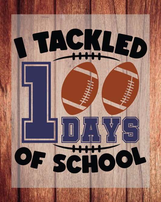 Football Theme 100 Days of School Ready to Press Heat Transfers