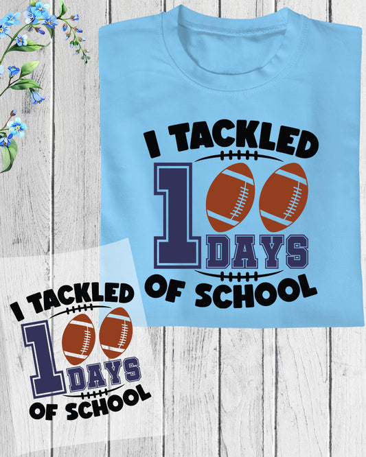 Football Theme 100 Days of School Ready to Press Heat Transfers