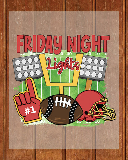 Friday Night Lights Red Football DTF Transfer