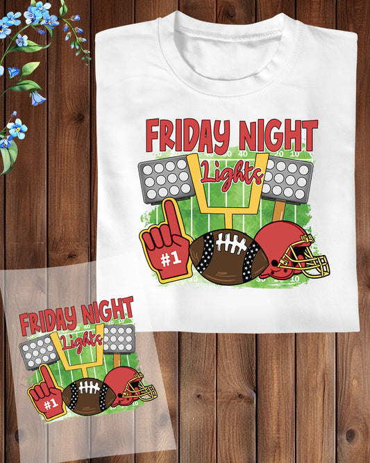 Friday Night Lights Red Football DTF Transfer