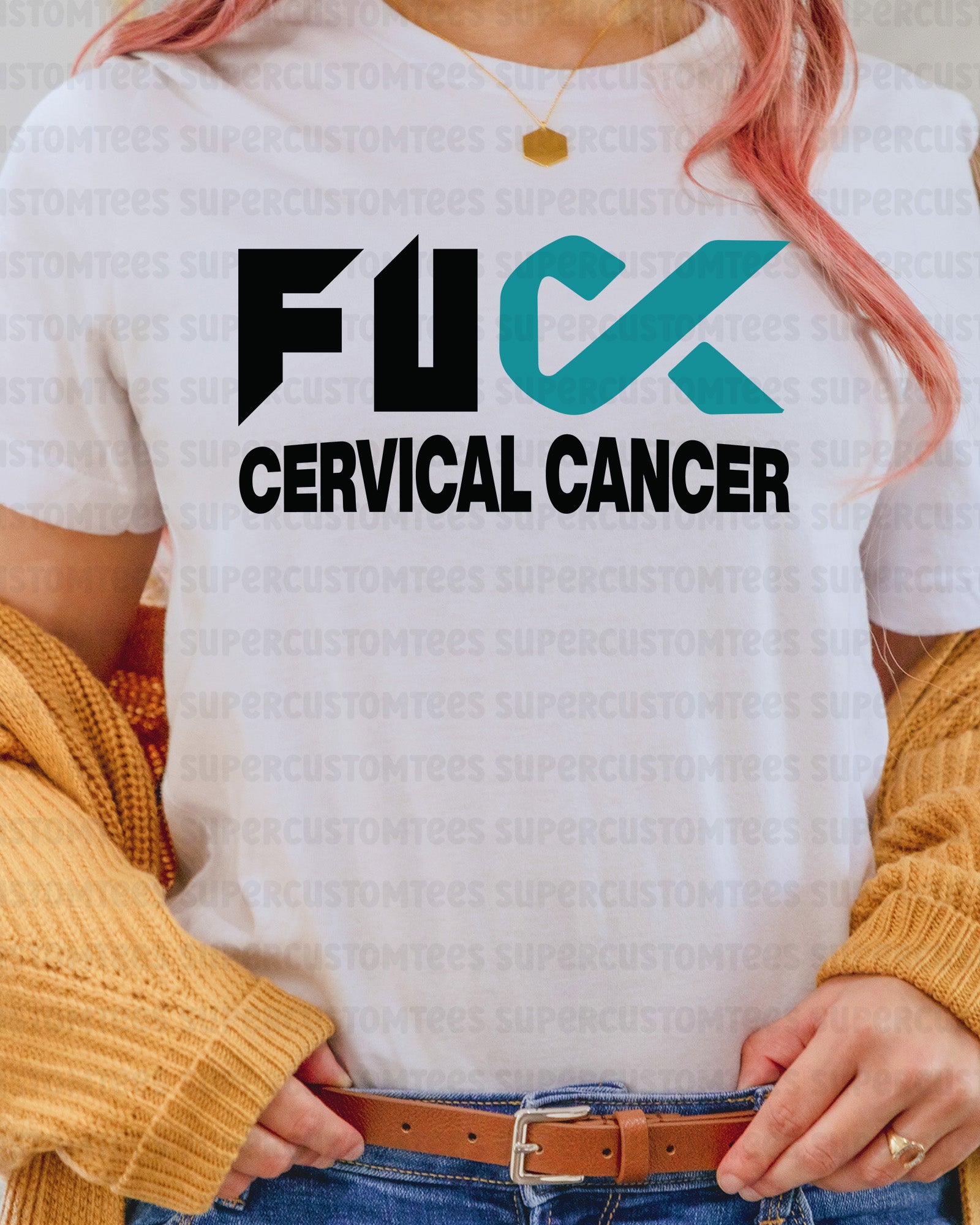 Fuck Cervical Cancer Awareness DTF Transfer