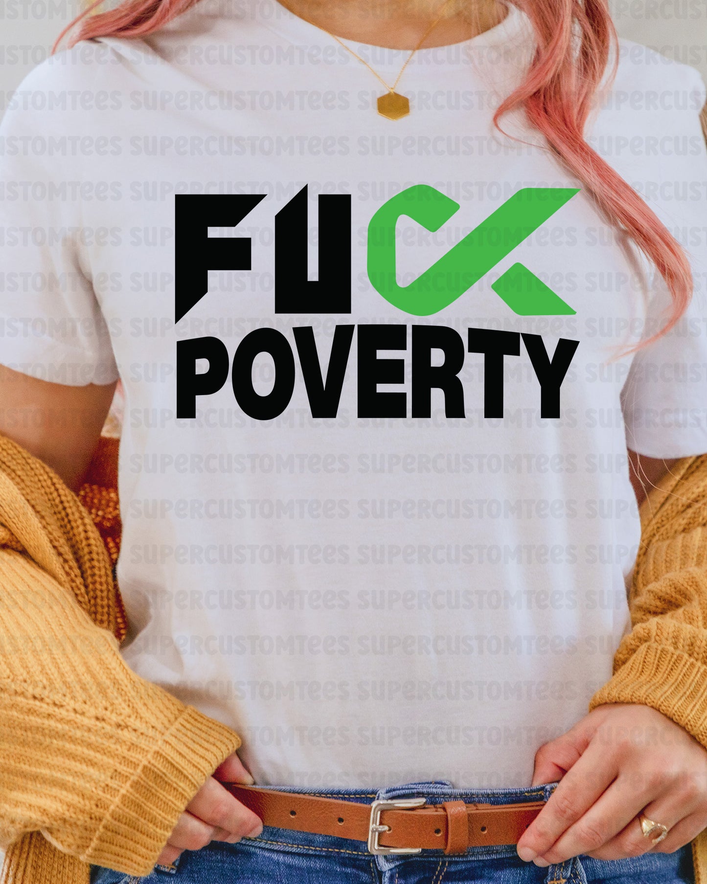 Fuck Poverty Awareness DTF Transfer