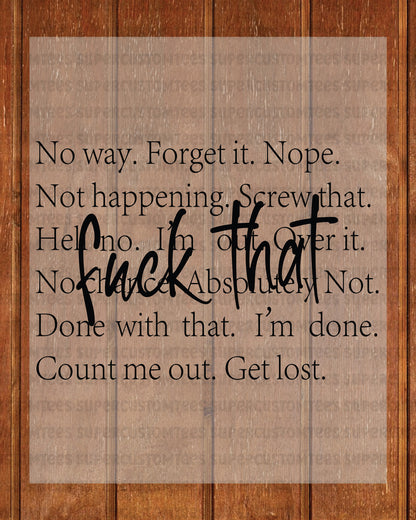 Fuck That Gifts for Friends Dtf Transfer