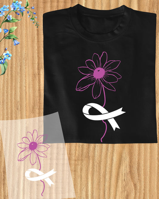 Floral Lung Awareness DTF Transfer Film