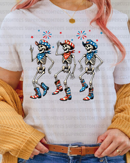 Funny 4th of July Skeleton DTF Transfer Ready to Press