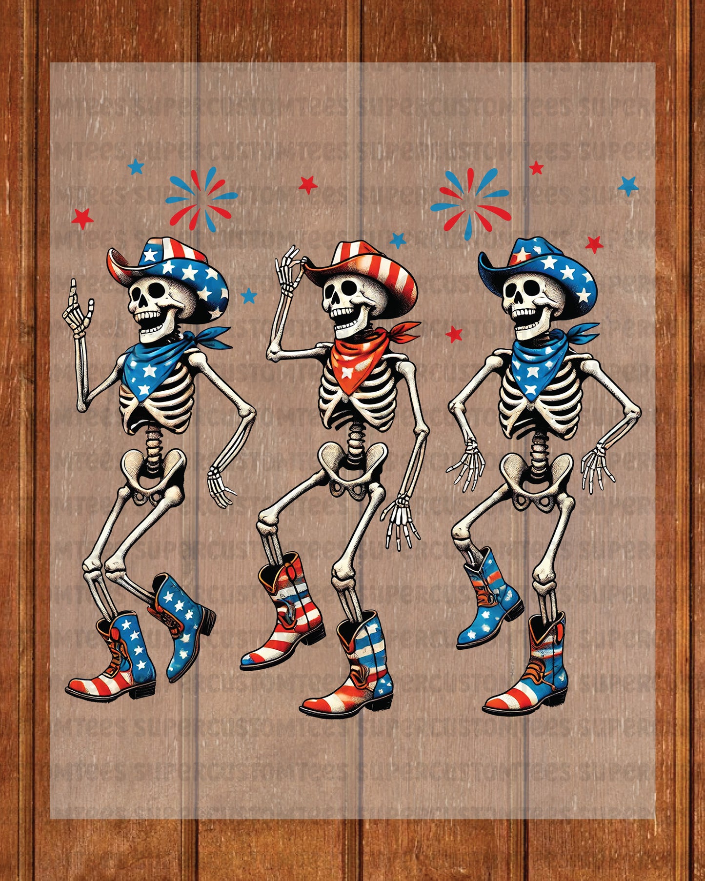 Funny 4th of July Skeleton DTF Transfer Ready to Press