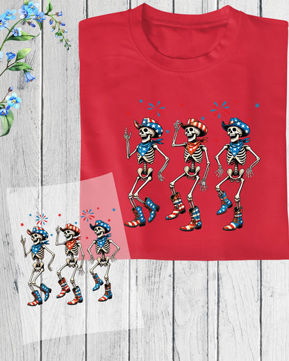 Funny 4th of July Skeleton DTF Transfer Ready to Press