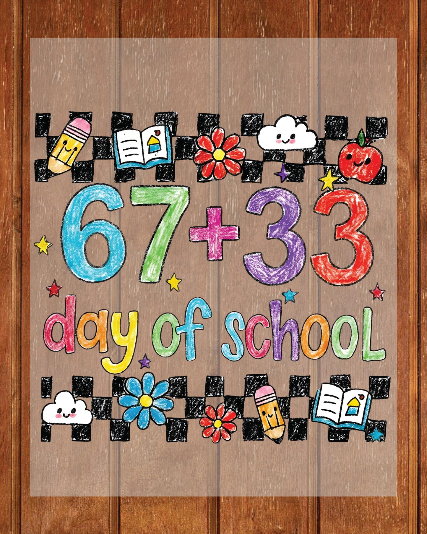 Funny 67 Days School DTF Transfer Ready to Press Preppy 100 Heat Application UV Sticker Prints Student DIY Iron On Shirt Decal Graphic Art