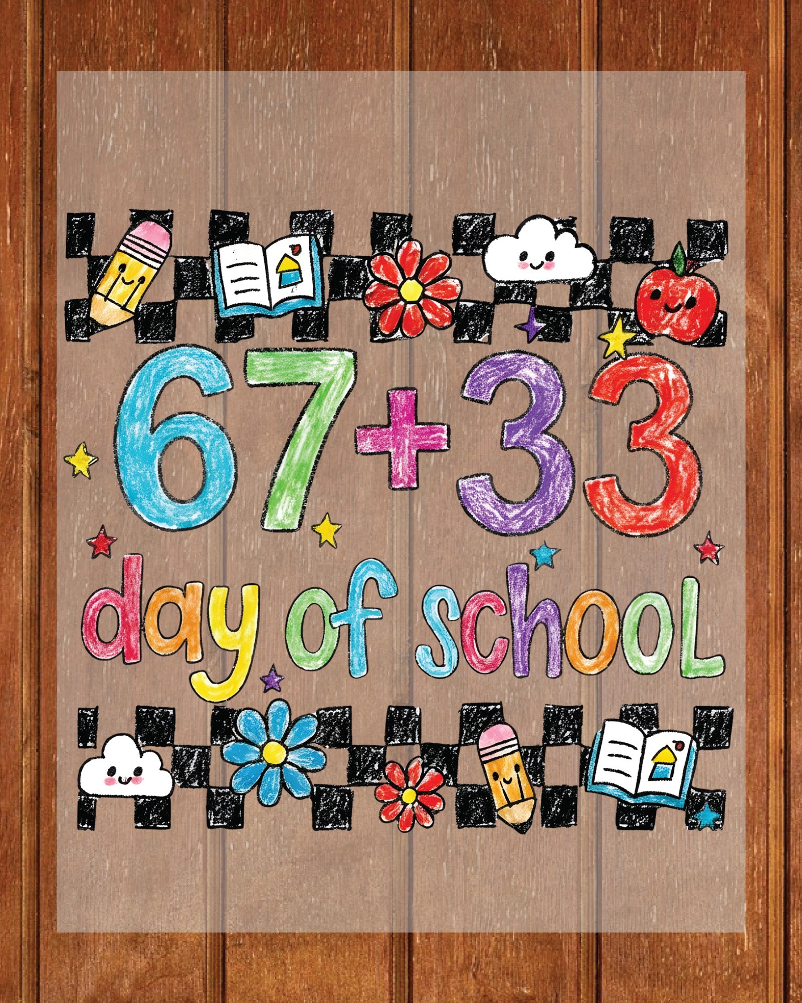 Funny 67 Days School DTF Transfer Ready to Press Preppy 100 Heat Application UV Sticker Prints Student DIY Iron On Shirt Decal Graphic Art