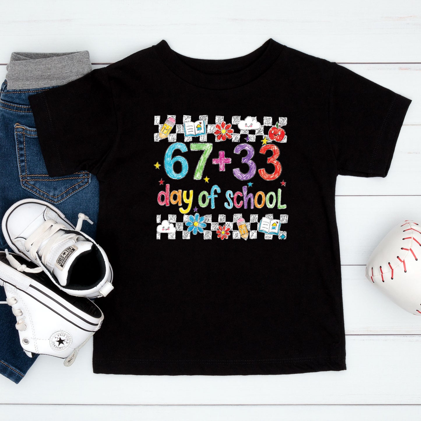 Funny 67 Days School T Shirt Cute Character 100 Days of School Shirt for Kids Boys Girls Women Men Classroom Celebration Tee
