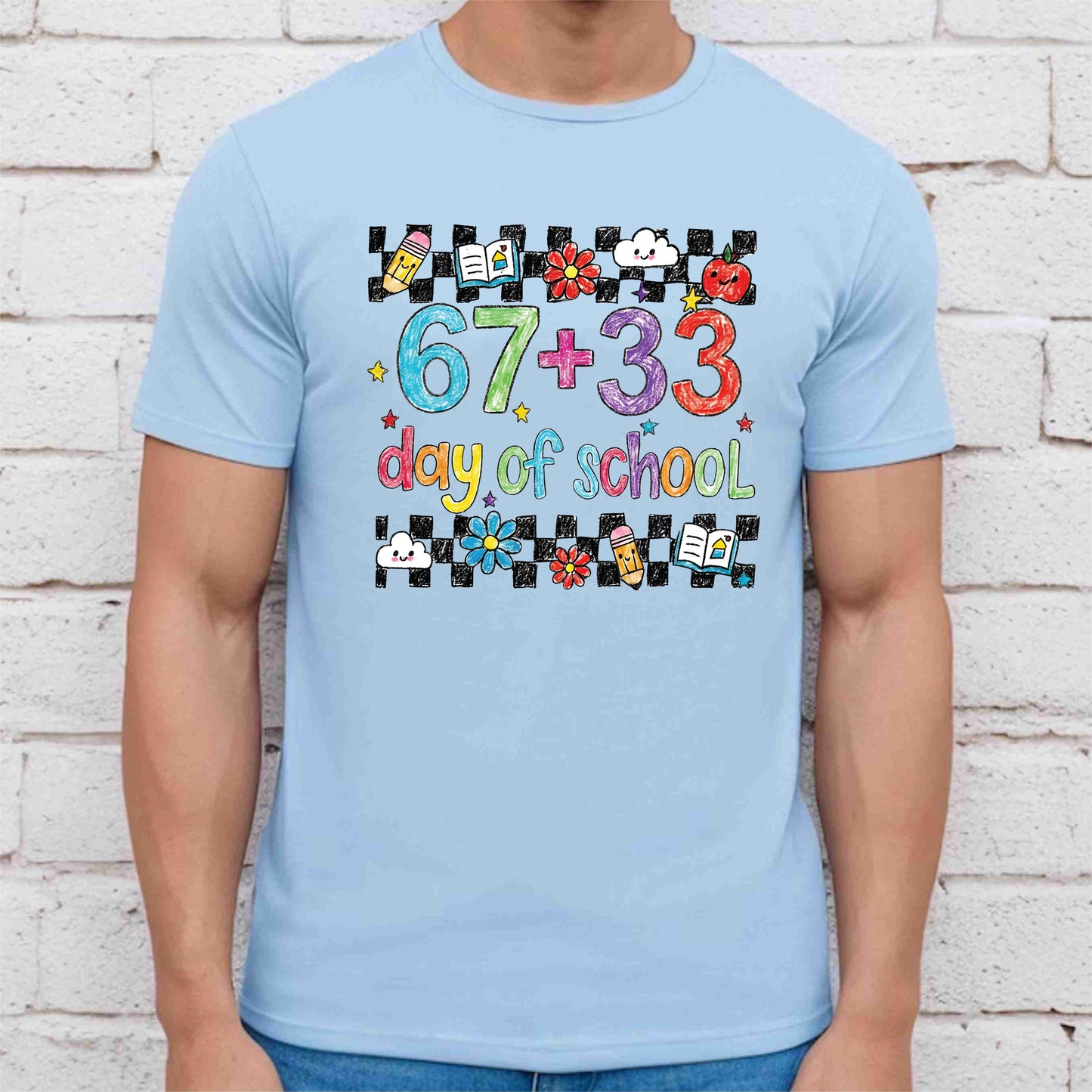 Funny 67 Days School T Shirt Cute Character 100 Days of School Shirt for Kids Boys Girls Women Men Classroom Celebration Tee