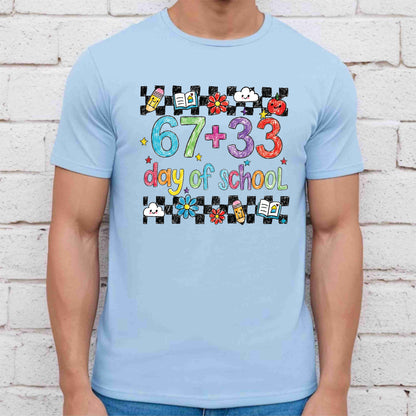 Funny 67 Days School T Shirt Cute Character 100 Days of School Shirt for Kids Boys Girls Women Men Classroom Celebration Tee
